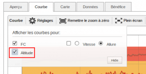 Polar Personal Trainer activer l'altitude dans les graphiques