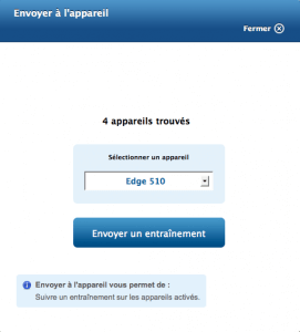 Envoyer l'entrainment au Edge 510