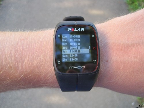 Entrainement sur la Polar M400