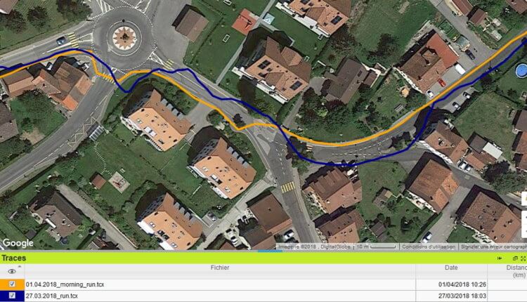 Comparatif de traces GPS